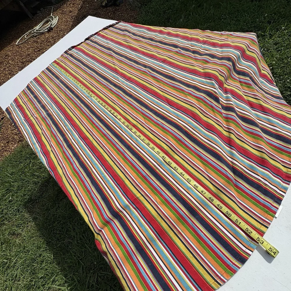 Fiesta Full Circle Tablecloth Striped Cotton 54” Wyndham Weavers India Round